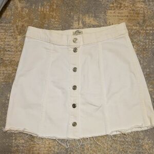 J. Crew White Button-Up Denim Skirt